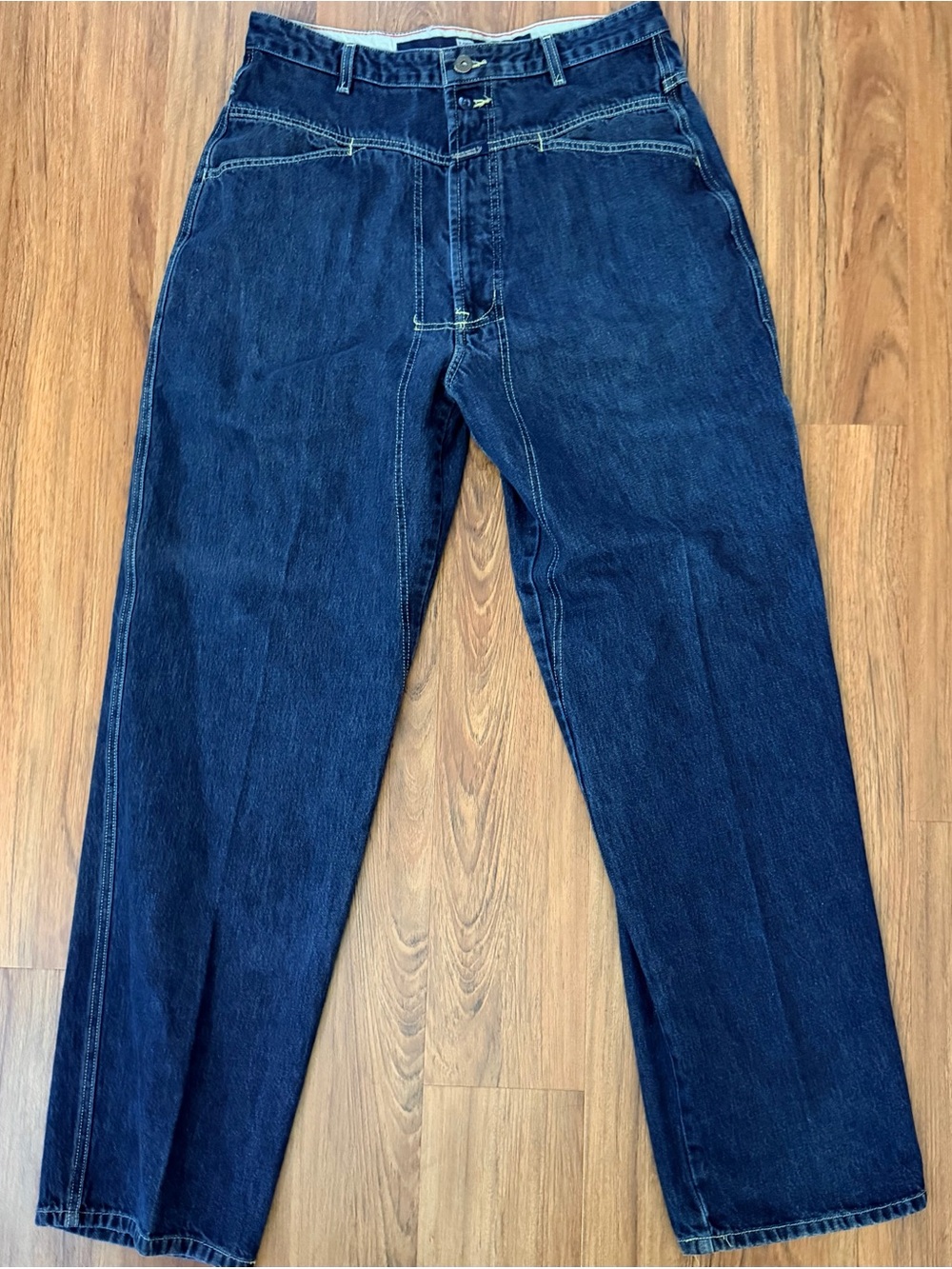 Vintage Marithe Francois Girbaud Baggy Wide Leg Blue Jeans Mens 36 X35 Y2K